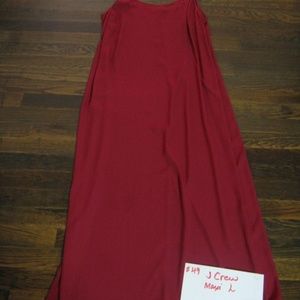 J Crew Sheer Maxi L Deep Red